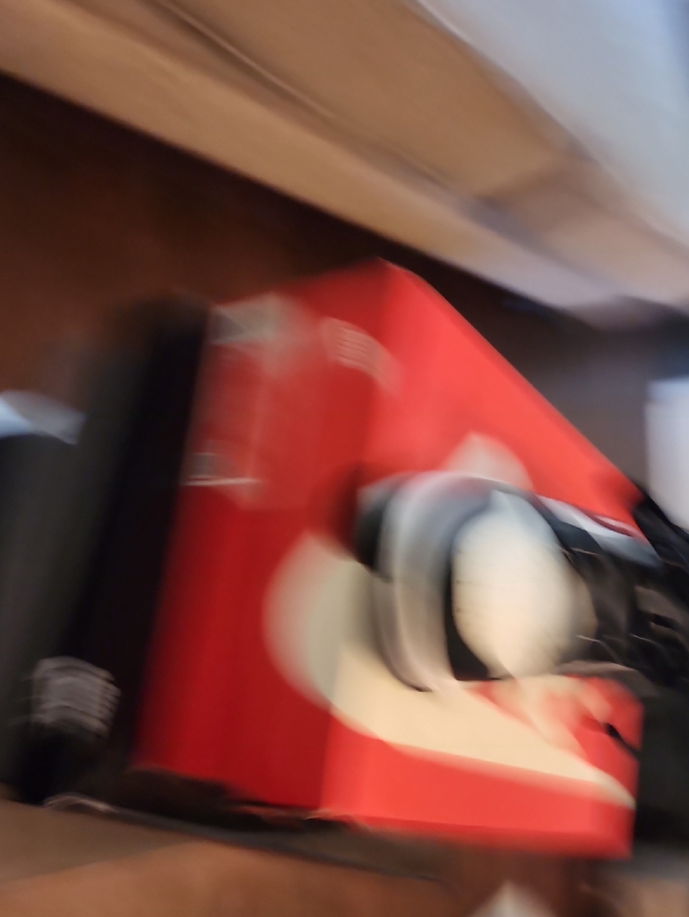 Nike Red and White Kids Shoe Box with Black Accents